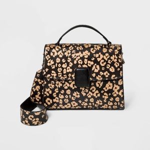 Leopard Print Satchel Handbag - Who What Wear